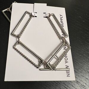 Silver Geometric Chain Necklace